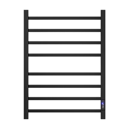 Devanti Heated Towel Rail 8 Square Bars with Timer Electric Heater Warmer Rack.