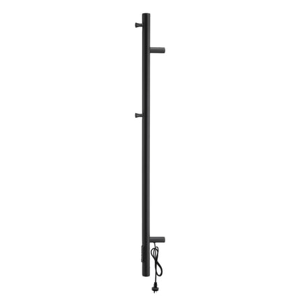 Devanti Heated Towel Rail with Timer Vertical Electric Heater Warmer Rack Black.