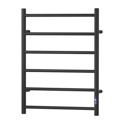 Devanti Heated Towel Rail 6 Round Bars  with Timer Electric Heater Warmer Rack.