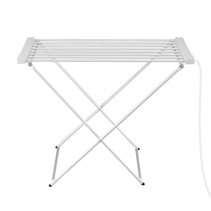 Devanti Heated Towel Rail Electric Clothes Airer Foldable Drying Rack 8 Bars.