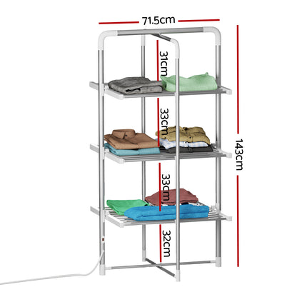 Devanti Electric Heated Towel Rail Rack 30 Bars Foldable Clothes Dry Warmer.