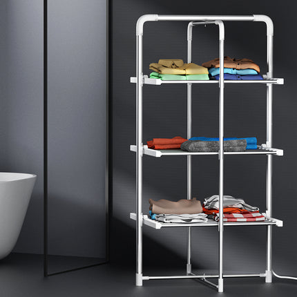 Devanti Electric Heated Towel Rail Rack 30 Bars Foldable Clothes Dry Warmer.