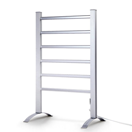 Devanti Electric Heated Towel Rail Rack 6 Bars with Timer Clothes Dry Warmer.