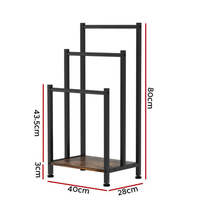3 Tier Towel Rack Rail Freestanding Holder Bathroom Organizer Laundry Drying Bar.