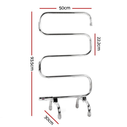 Devanti Electric Heated Towel Rail Rack 5 Bars Freestanding Clothes Dry Warmer.