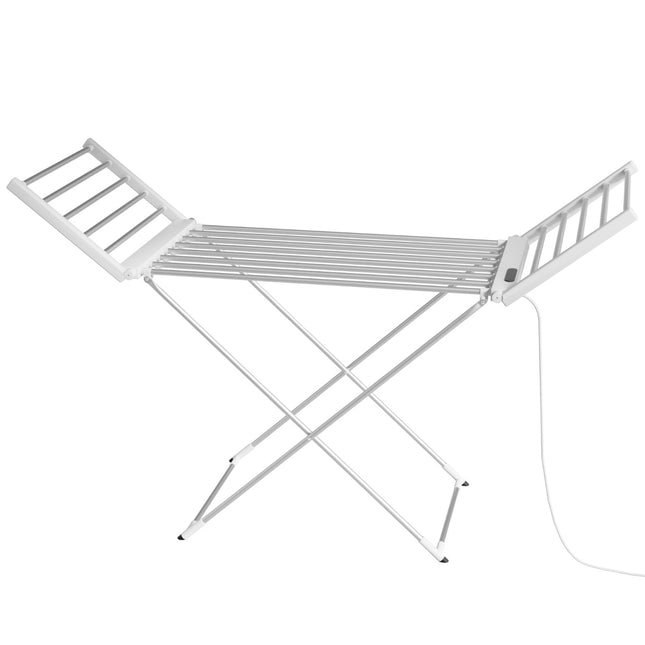Devanti Foldable Electric Heated Towel Rail Rack with 24H Timer.