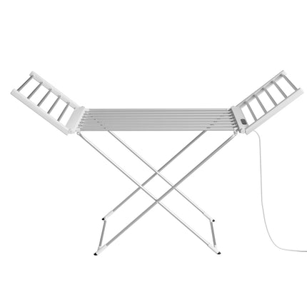 Devanti Foldable Electric Heated Towel Rail Rack with 24H Timer.