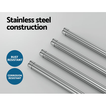 Towel Rail Rack Holder 4 Bars Wall Mounted Stainless Steel Swivel Hanging Hook.