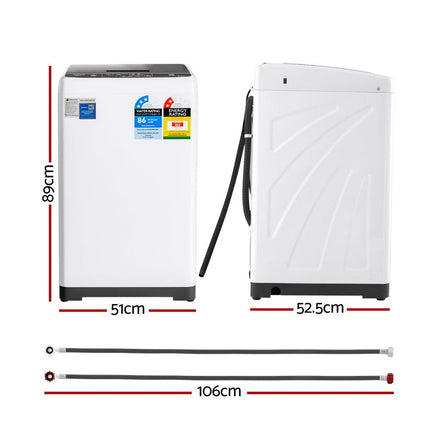 Devanti 6kg Top Load Washing Machine White.