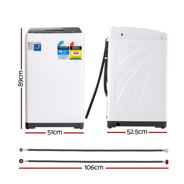Devanti 6kg Top Load Washing Machine White.
