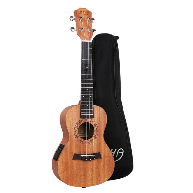 Alpha 26" Ukulele Equaliser Natural Mahogany Tenor Beginner Gift w/ Bag.