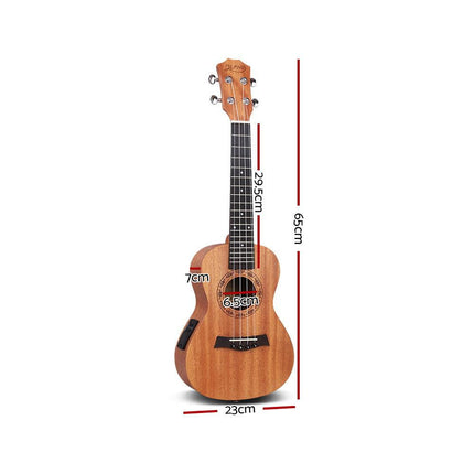 Alpha 26" Ukulele Equaliser Natural Mahogany Tenor Beginner Gift w/ Bag.