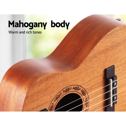 Alpha 26" Ukulele Natural Mahogany Tenor Beginner Gift w/ Carry Bag.