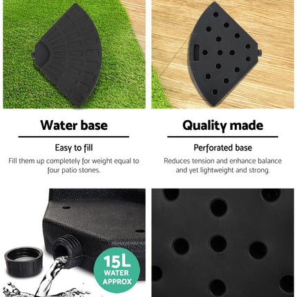 Instahut 3m Outdoor Umbrella w/Base Cantilever Beach Garden Patio Black.