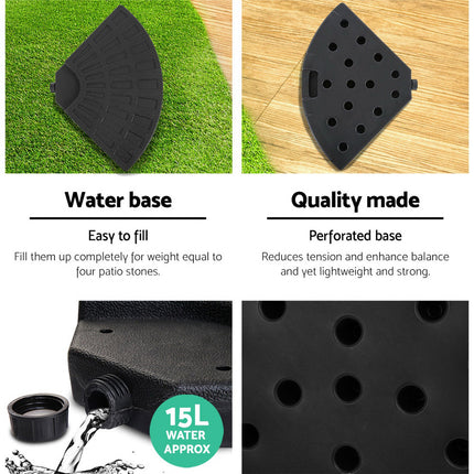 Instahut 3m Outdoor Umbrella w/Base Cantilever Beach Garden Patio Charcoal.