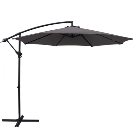 Instahut 3m Outdoor Umbrella Cantilever Beach Garden Patio Charcoal.