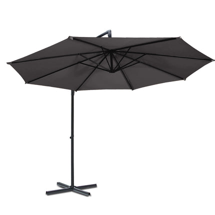 Instahut 3m Outdoor Umbrella Cantilever Beach Garden Patio Charcoal.