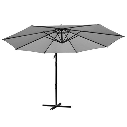 Instahut 3m Outdoor Umbrella Cantilever Beach Garden Patio Grey.