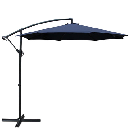 Instahut 3m Outdoor Umbrella Cantilever Beach Garden Patio Navy.