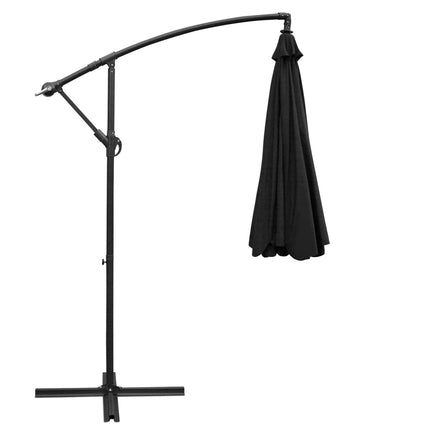 Instahut 3m Outdoor Umbrella Cantilever Garden Beach Patio Black.
