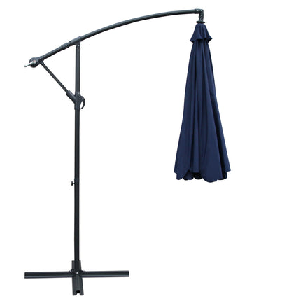 Instahut 3m Outdoor Umbrella Cantilever Garden Beach Patio Navy.