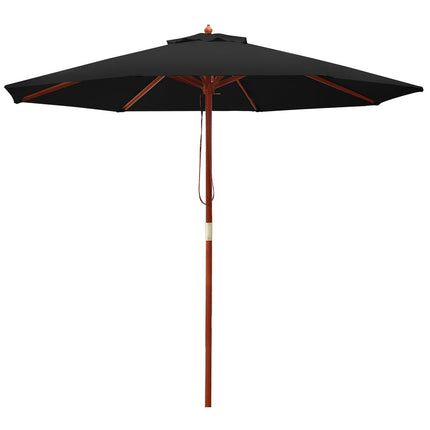Instahut 3m Outdoor Umbrella Pole Umbrellas Beach Garden Sun Stand Patio Black.