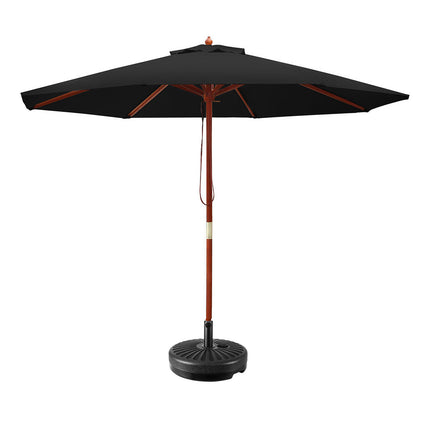 Instahut 3m Outdoor Umbrella w/Base Cantilever Garden Patio Beach Navy.