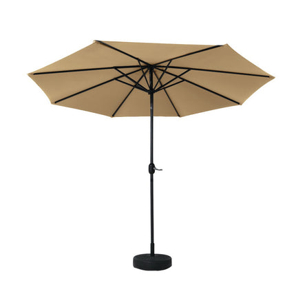 Instahut 2.7m Outdoor Umbrella w/Base Pole Stand Garden Sun Beige.