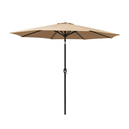 Instahut 2.7m Outdoor Umbrella Pole Stand Garden Sun Beige.