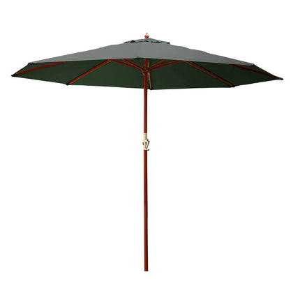 Instahut 3m Outdoor Umbrella Pole Umbrellas Beach Garden Sun Stand Patio Charcoal.