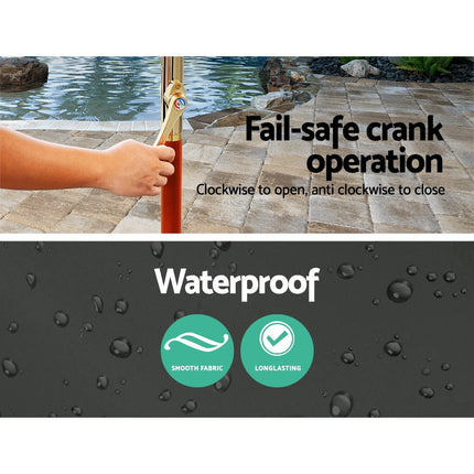 Instahut 3m Outdoor Umbrella Pole Umbrellas Beach Garden Sun Stand Patio Charcoal.