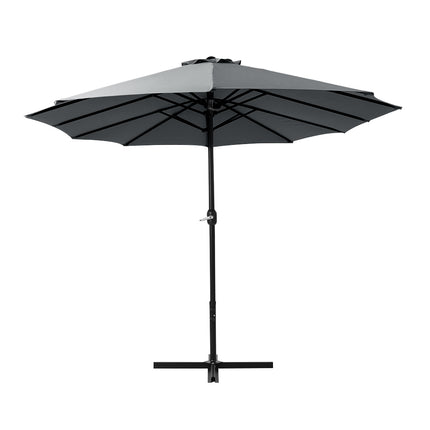 Instahut 4.57m Outdoor Umbrella Beach Pole Garden Tilt Charcoal.