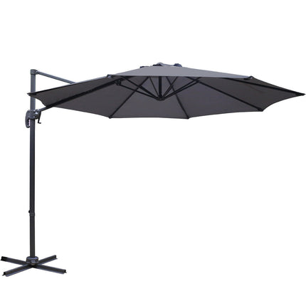 Instahut 3m Outdoor Umbrella Cantilever 360 Degree Tilt Beach Roma Charcoal.
