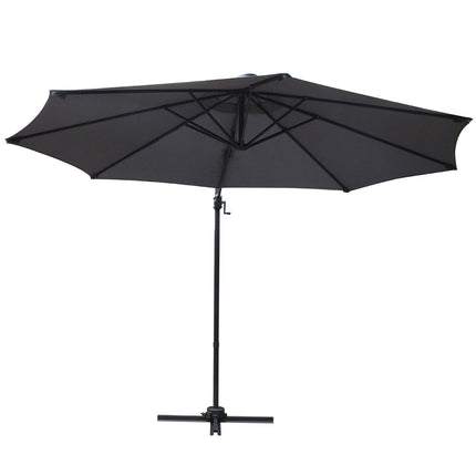 Instahut 3m Outdoor Umbrella Cantilever 360 Degree Tilt Beach Roma Charcoal.