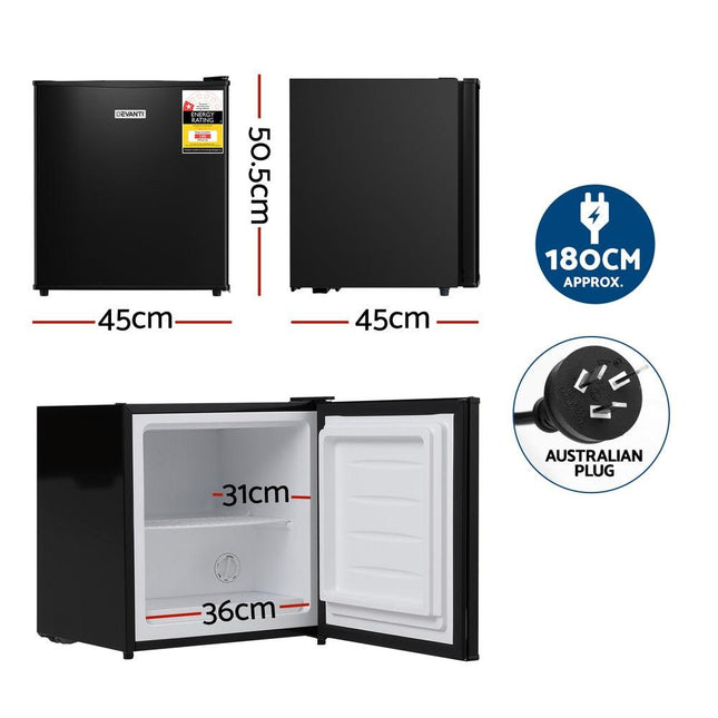 Devanti 31L Small Upright Freezer Vertical Freezer Black.