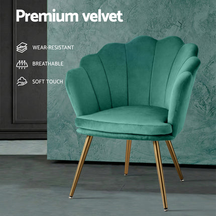 Artiss Armchair Velvet Green Callista.