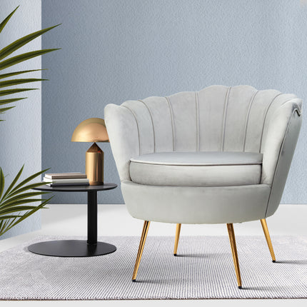Artiss Armchair Velvet Grey Callista.