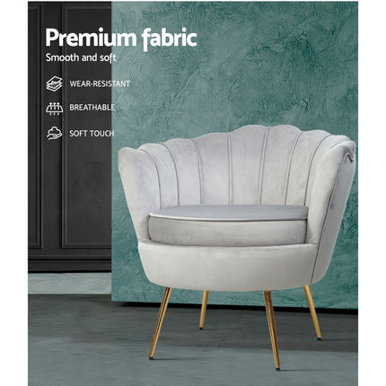 Artiss Armchair Velvet Grey Callista.