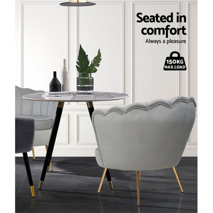 Artiss Armchair Velvet Grey Callista.