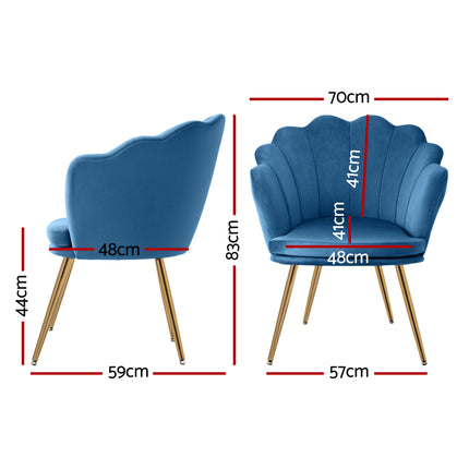 Artiss Armchair Velvet Blue Callista.