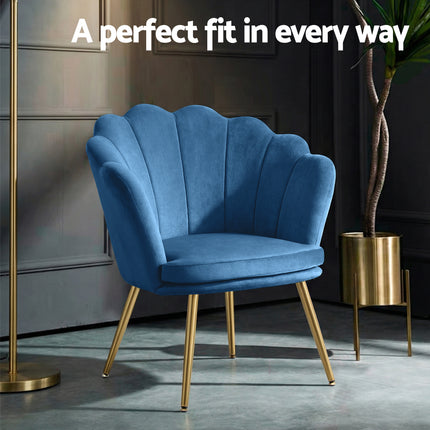Artiss Armchair Velvet Blue Callista.