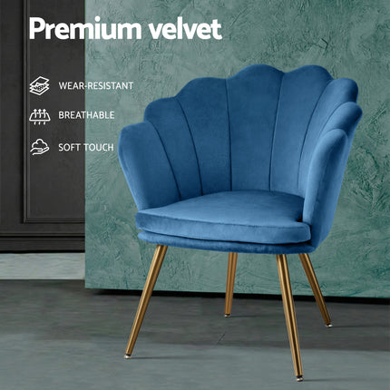 Artiss Armchair Velvet Blue Callista.