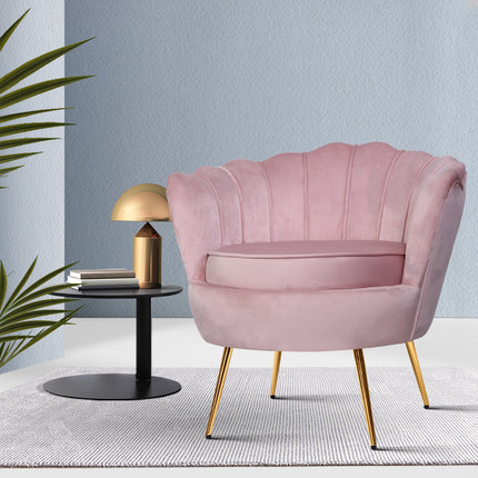 Artiss Armchair Velvet Pink Callista.