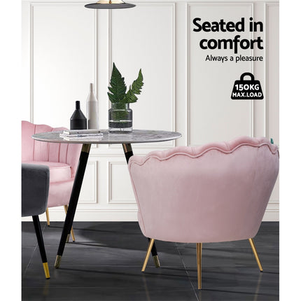 Artiss Armchair Velvet Pink Callista.