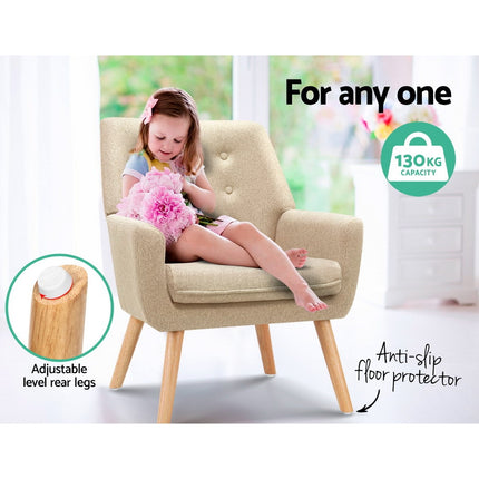 Artiss Armchair Linen Fabric Anne Beige.