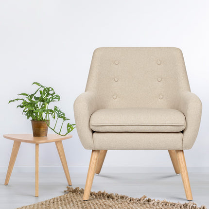 Artiss Armchair Linen Fabric Anne Beige.