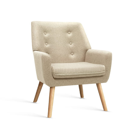 Artiss Armchair Linen Fabric Anne Beige.