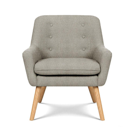 Artiss 2X Armchair Lounge Chair Accent Tub Chair Beige ANNE.