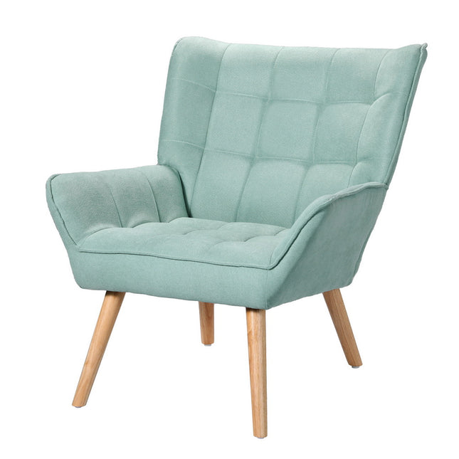 Artiss Armchair Lounge Chair Accent Chairs Sofa Linen Fabric Cushion Seat Blue.