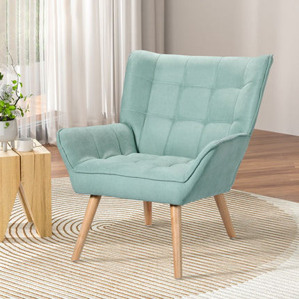 Artiss Armchair Lounge Chair Accent Chairs Sofa Linen Fabric Cushion Seat Blue.